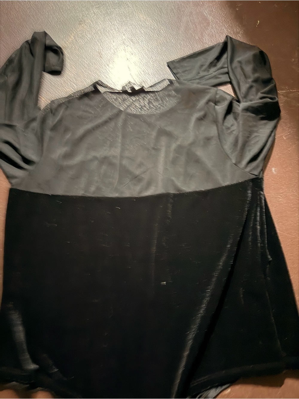Love Nation Black Two-Tone Long Sleeve Top